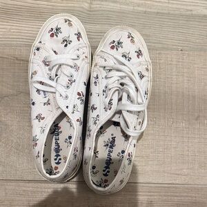 Superga Kids' White Floral Sneakers